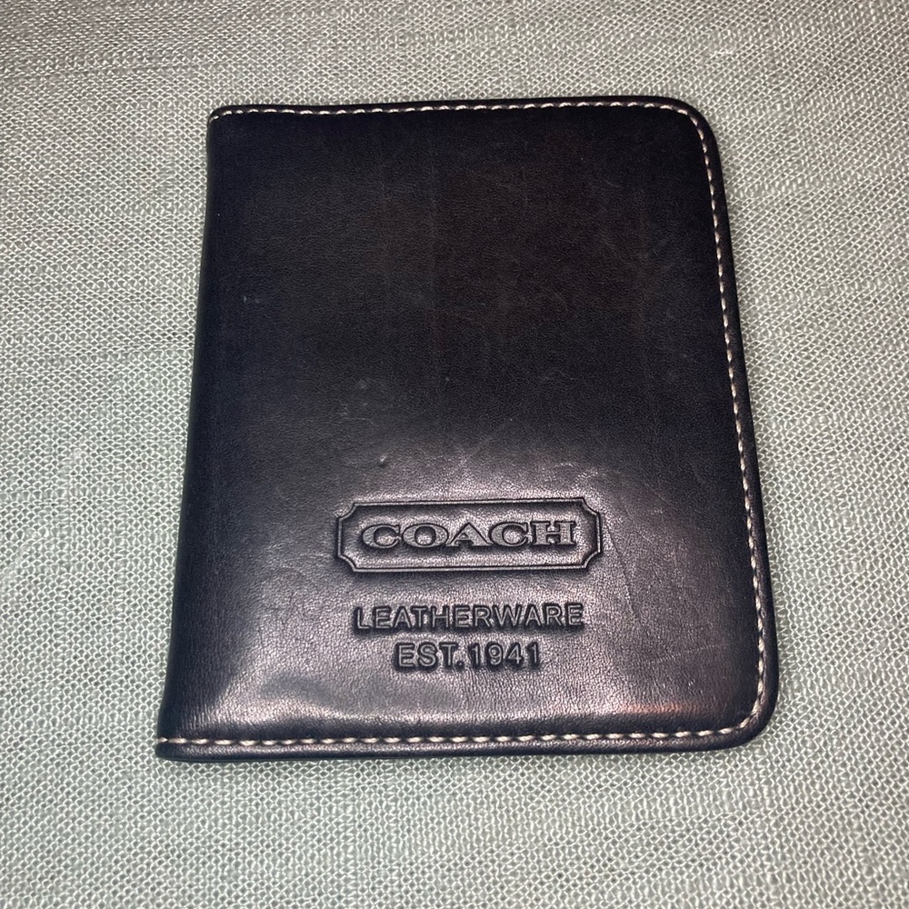 Coach leather ware black bifold wallet